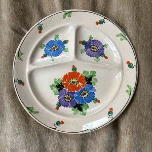 Vintage B. Altman Floral Ceramic Divided Plate